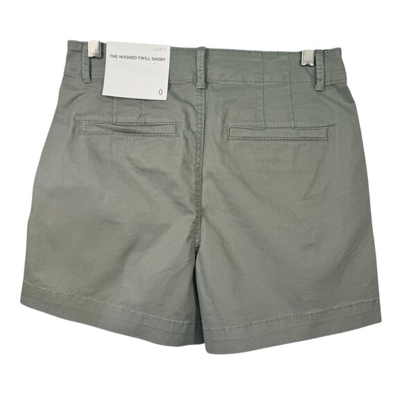 Loft Womens Washed Twill Shorts Size 0 Green Cotton/Spandex - Picture 3 of 7